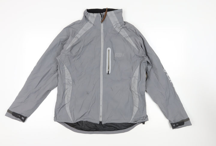 Altura Womens Grey Windbreaker Jacket Size 12 Zip - Logo Zipped Pockets Technical