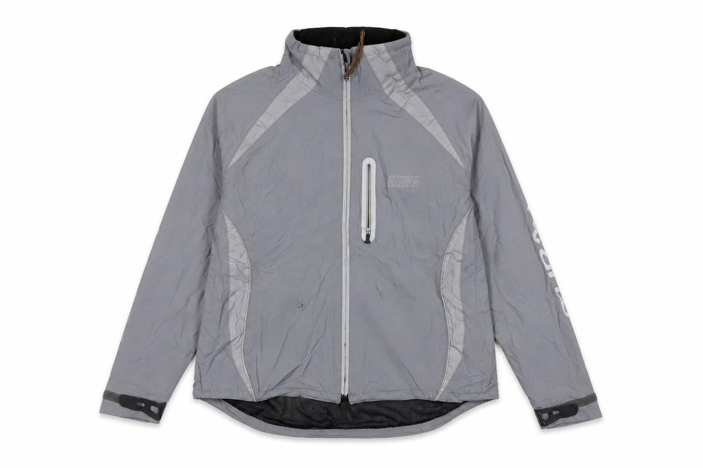 Front view of Altura women’s grey windbreaker jacket, size UK 12, zip - logo zipped pockets technical