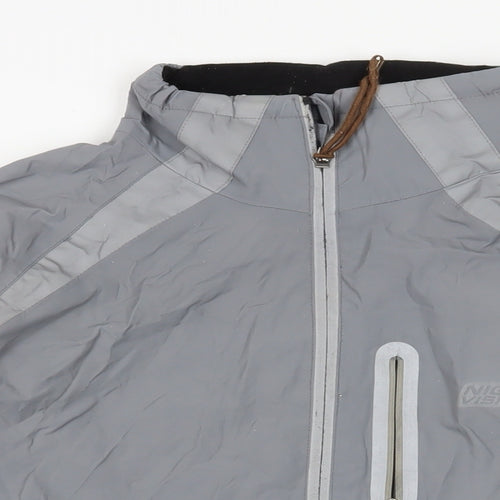 Altura Womens Grey Windbreaker Jacket Size 12 Zip - Logo Zipped Pockets Technical