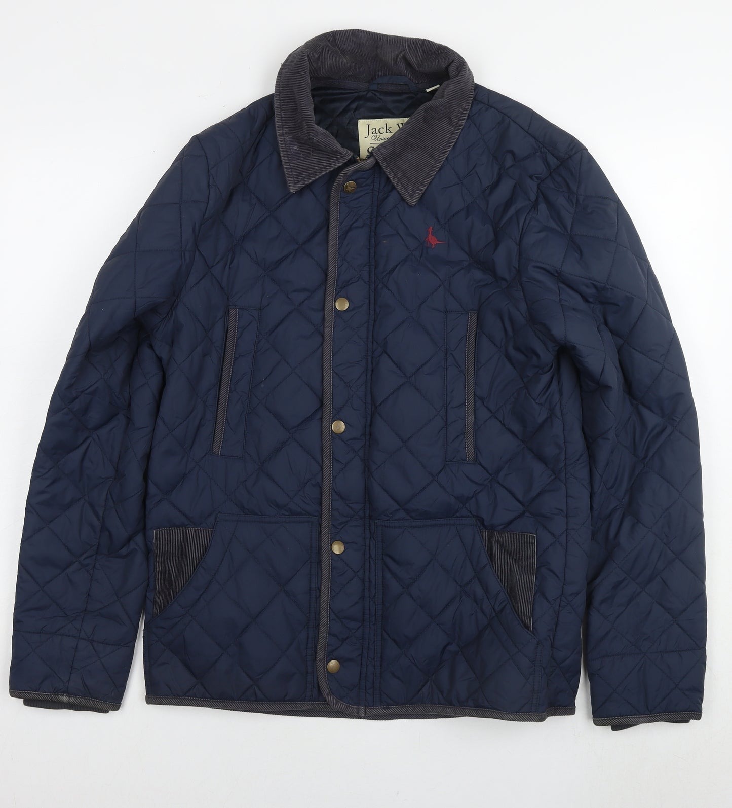 Jack Wills Mens Blue Quilted Jacket Size M Zip