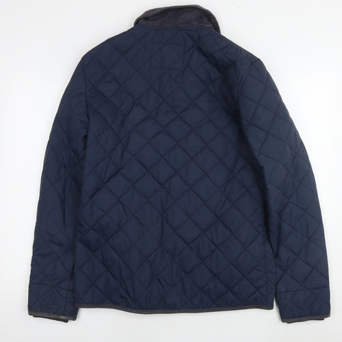 Jack Wills Mens Blue Quilted Jacket Size M Zip