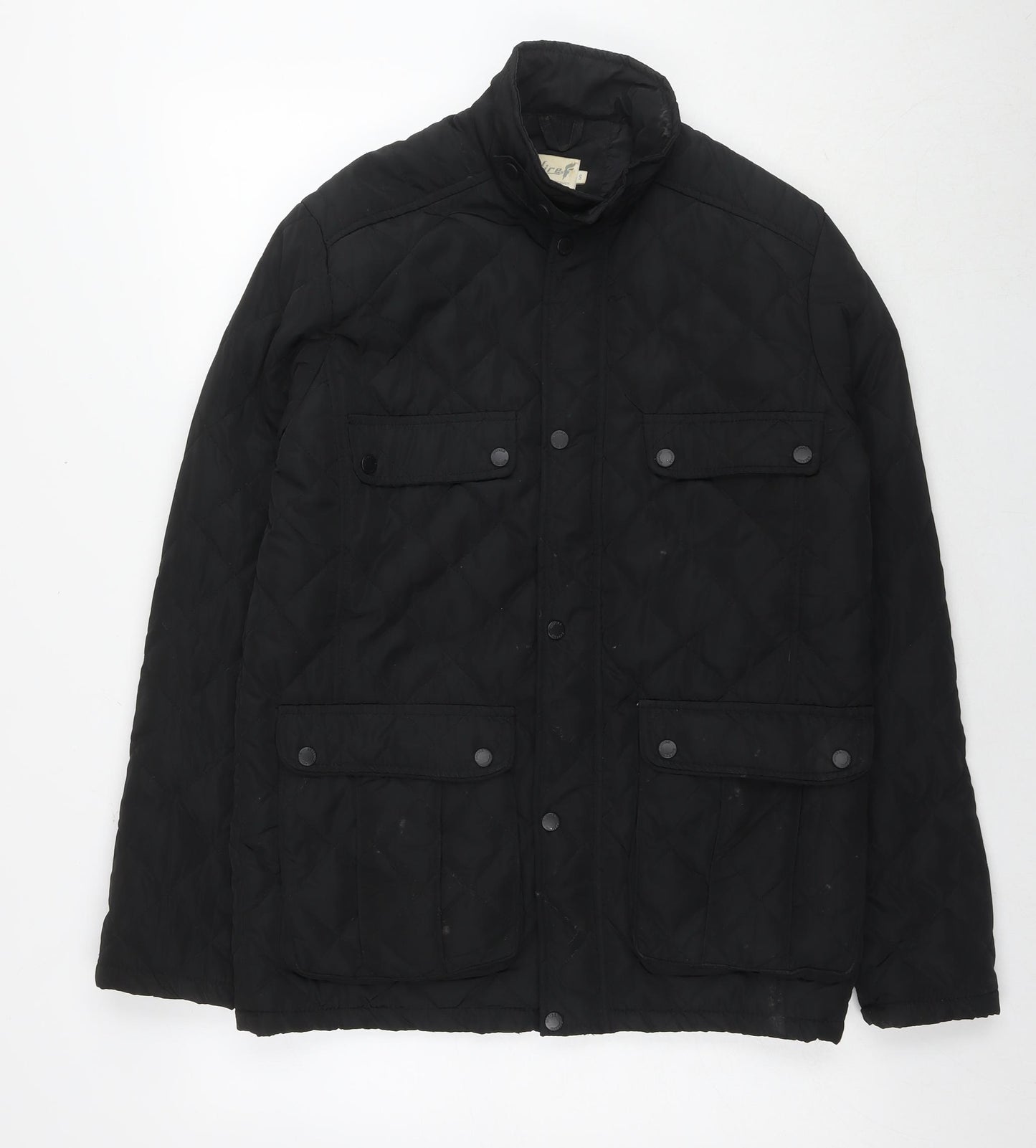 Onfire Mens Black Quilted Jacket Size S Zip