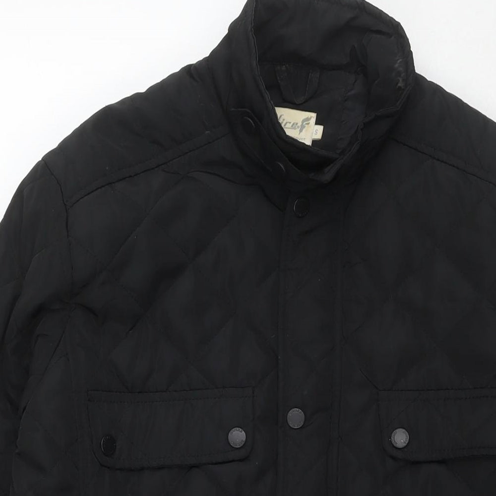 Onfire Mens Black Quilted Jacket Size S Zip