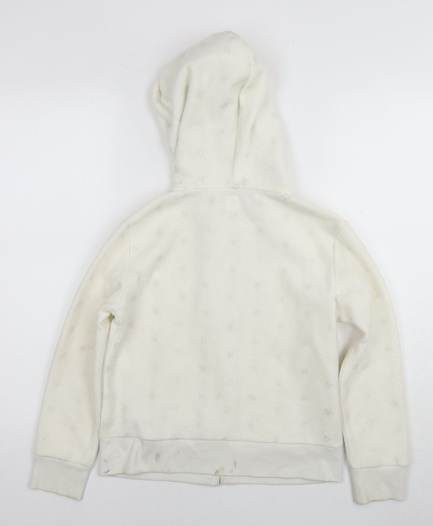 Gap Girls White Geometric Jacket Size 10 Years Zip - Logo Stars