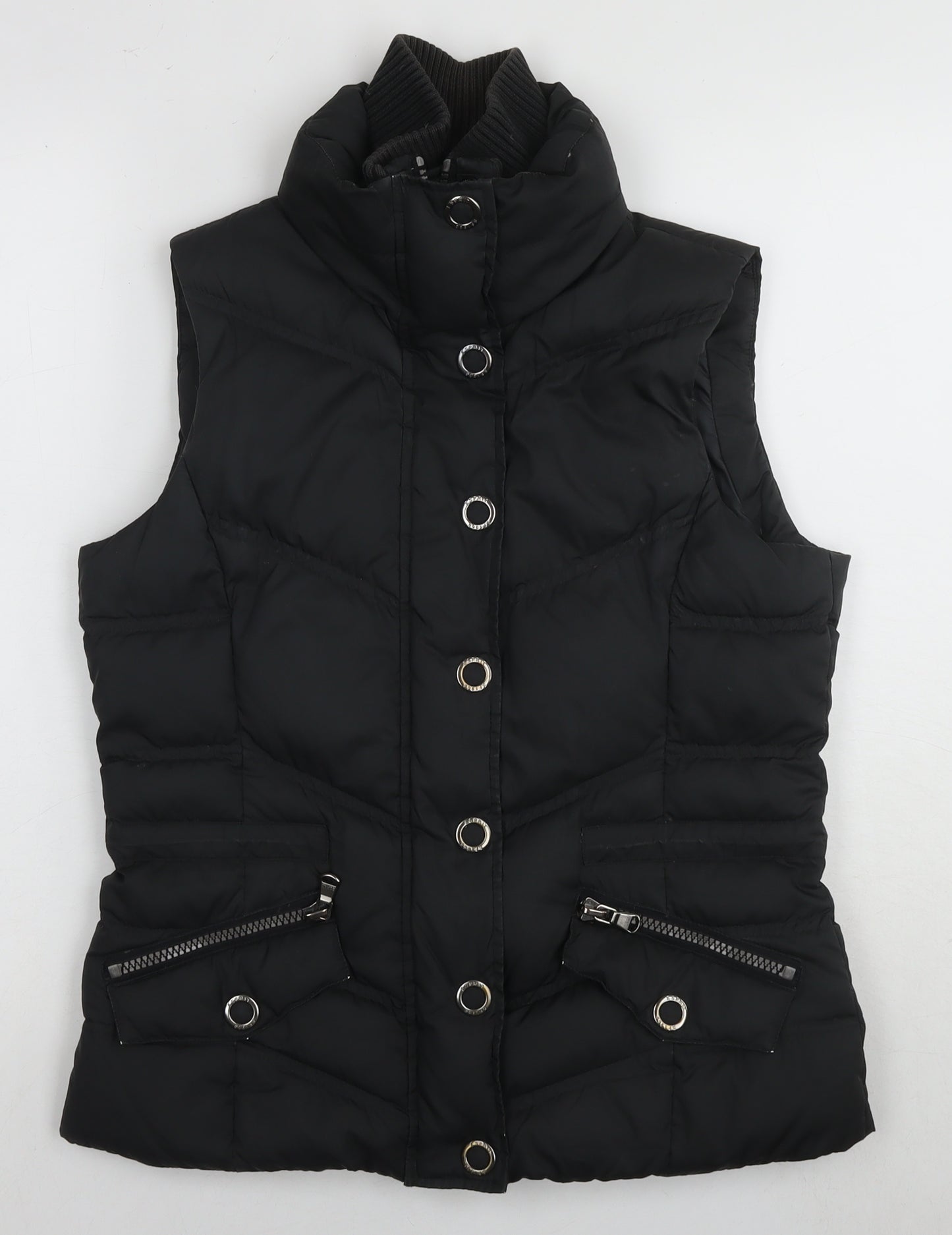 Esprit Womens Black Gilet Waistcoat Size M Zip