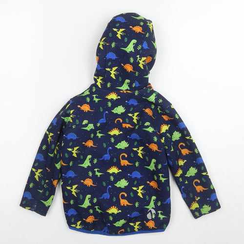 Gelert Boys Blue Geometric Jacket Size 2-3 Years Zip - Dinosaurs