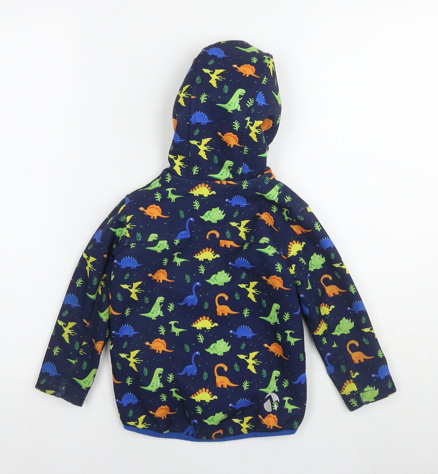 Gelert Boys Blue Geometric Jacket Size 2-3 Years Zip - Dinosaurs