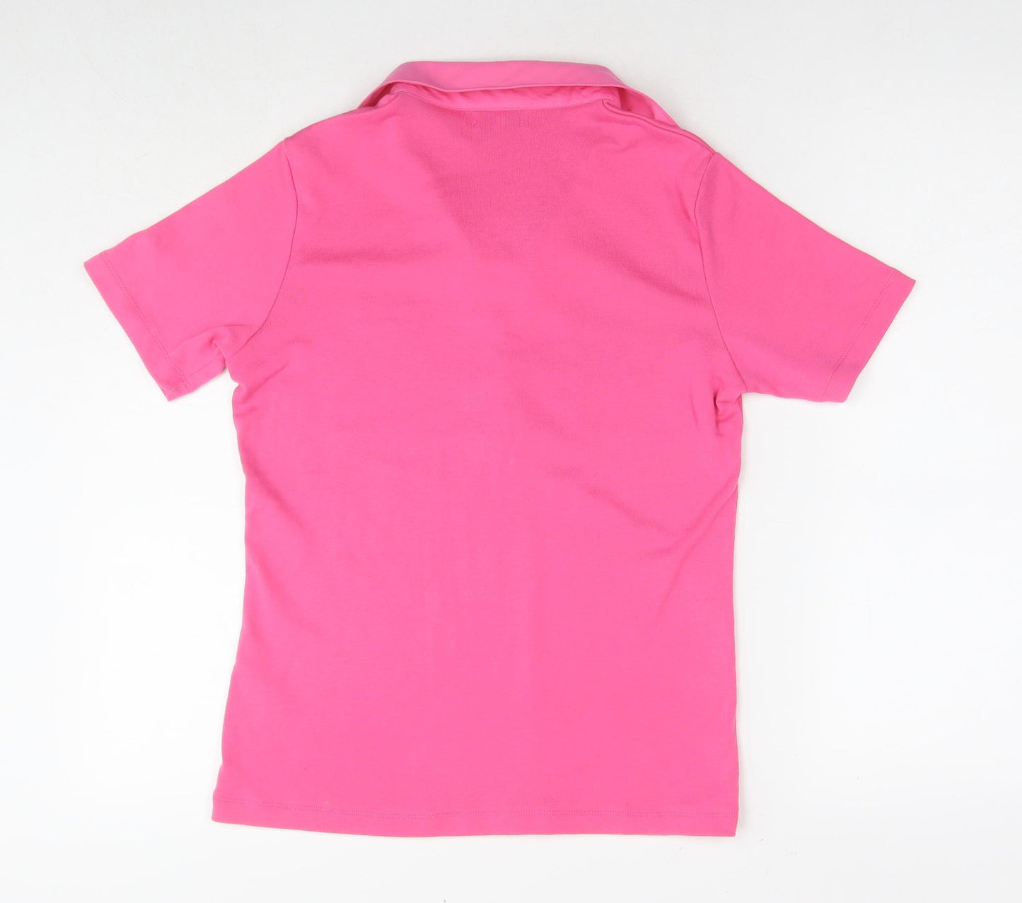 First Avenue Womens Pink Polyester Basic Polo Size M Collared