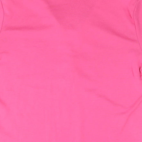 First Avenue Womens Pink Polyester Basic Polo Size M Collared