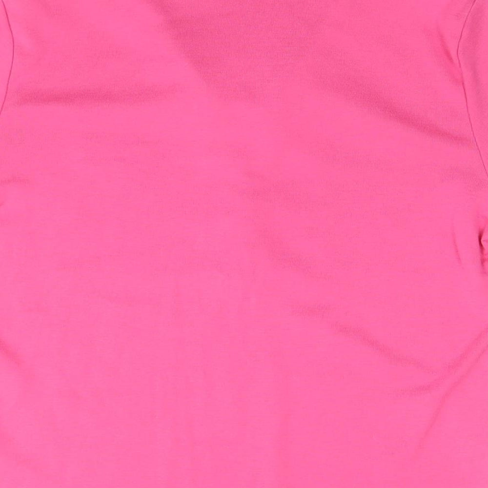 First Avenue Womens Pink Polyester Basic Polo Size M Collared