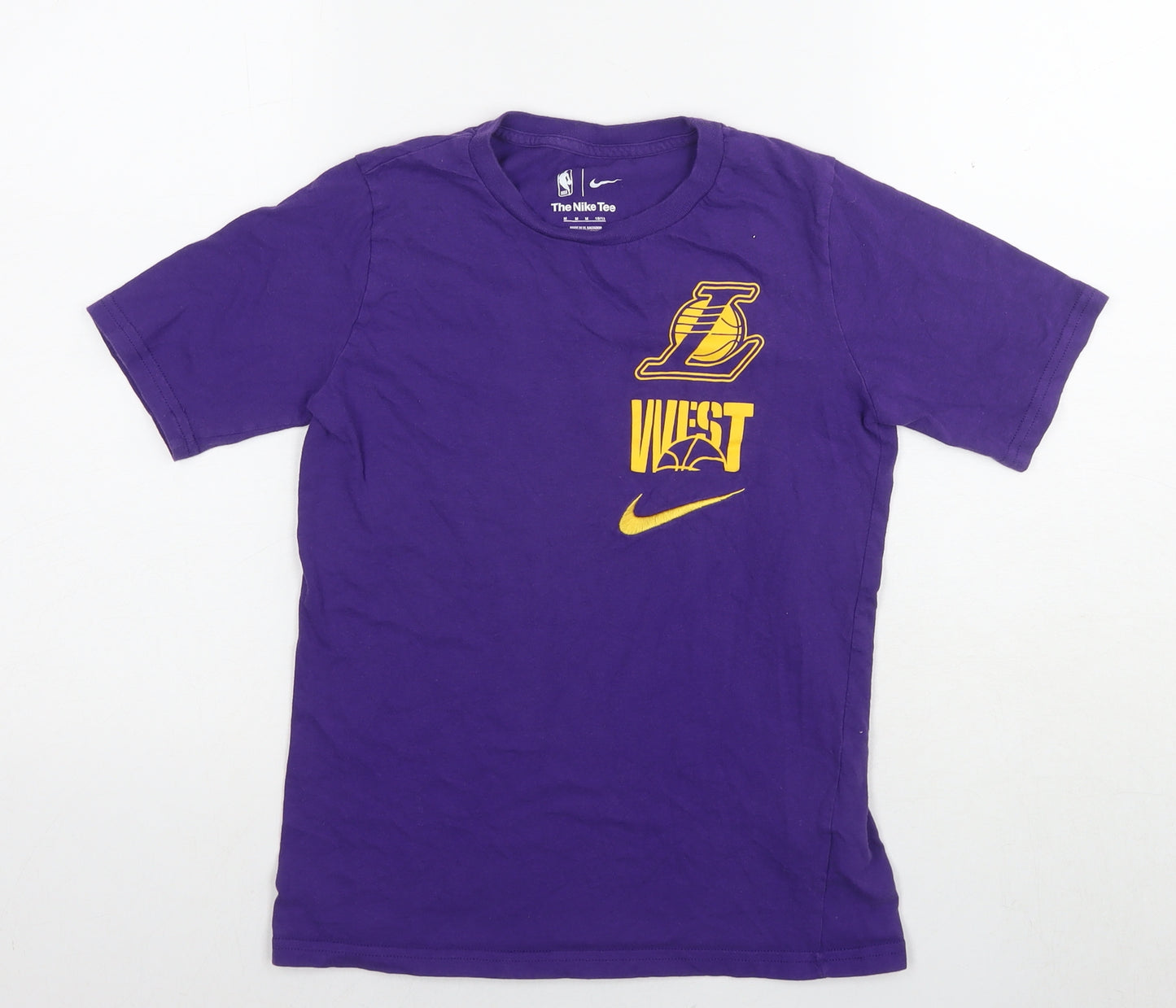 Nike Boys Purple Cotton Basic T-Shirt Size 10-11 Years Round Neck Pullover - Age 10-12 Years West