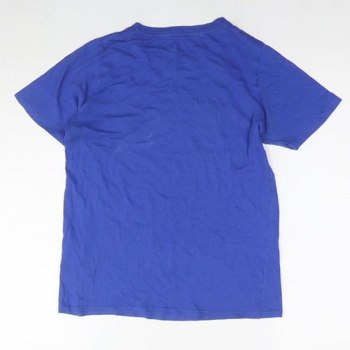 Nike Boys Blue Cotton Basic T-Shirt Size 12-13 Years Round Neck Pullover - Logo