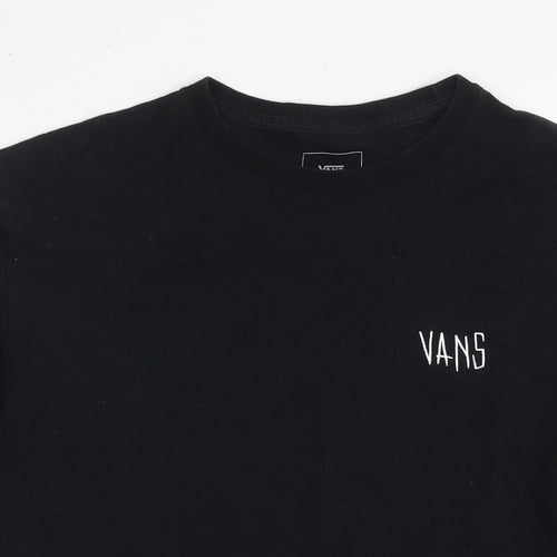 VANS Mens Black Cotton T-Shirt Size M Round Neck - Off the wall