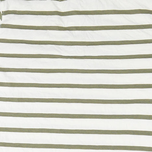 Ted Baker Mens White Striped Cotton Polo Size XL Collared Pullover