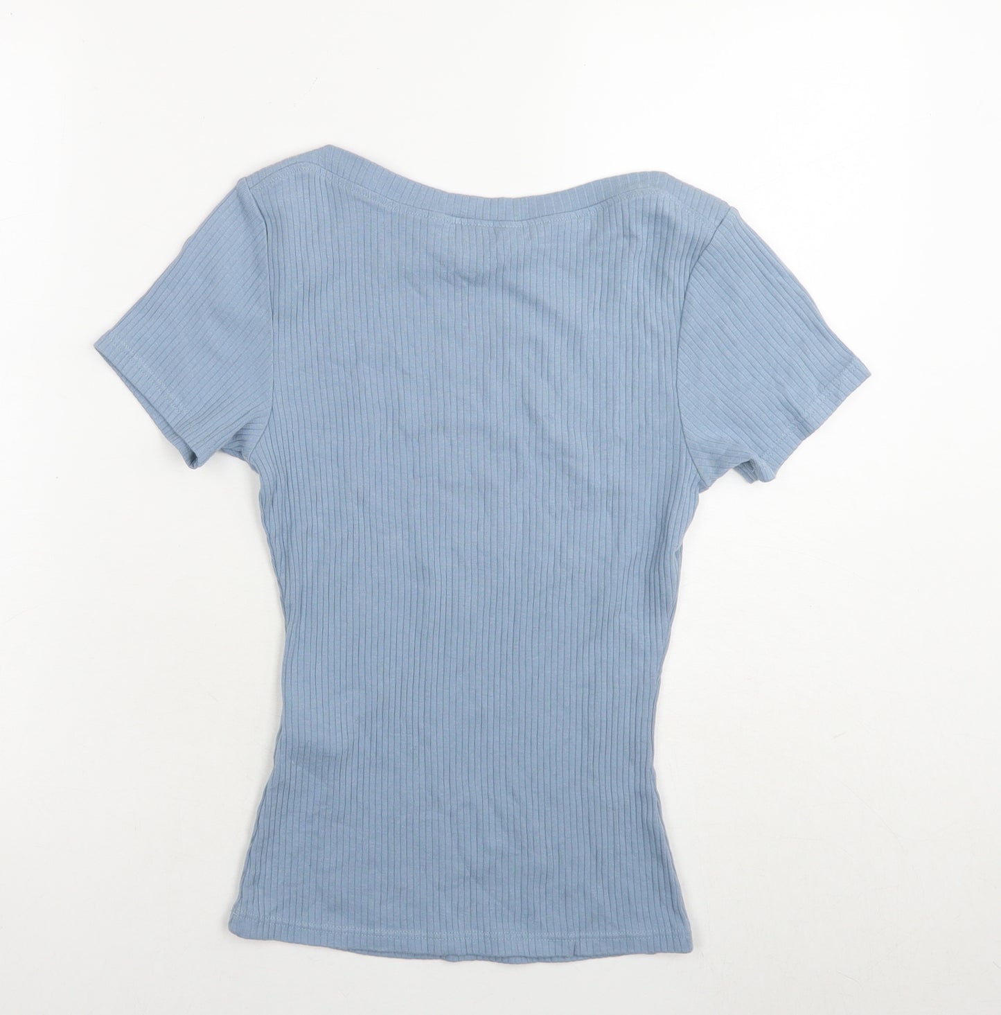 Friends Like These Womens Blue Cotton Basic T-Shirt Size 8 Boat Neck