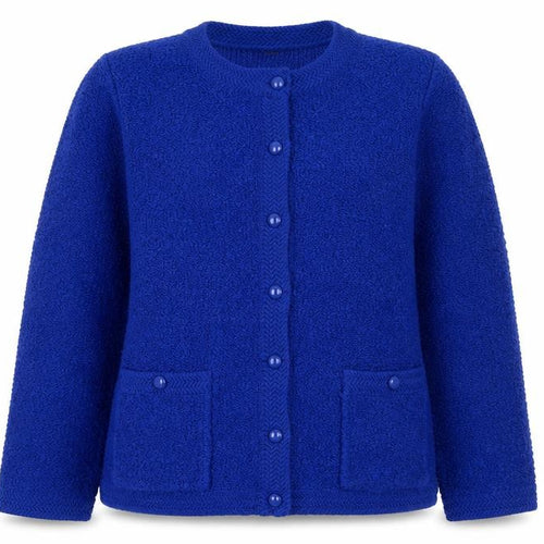 Just Elegance Womens Blue V-Neck Acrylic Cardigan Jumper Size L