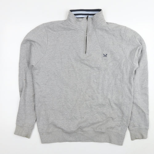 Crew Clothing Mens Grey Cotton Pullover Sweatshirt Size L