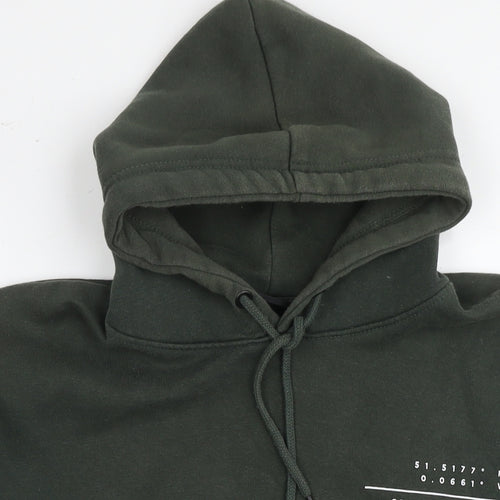 Criminal Damage Mens Green Cotton Pullover Hoodie Size XS - Logo