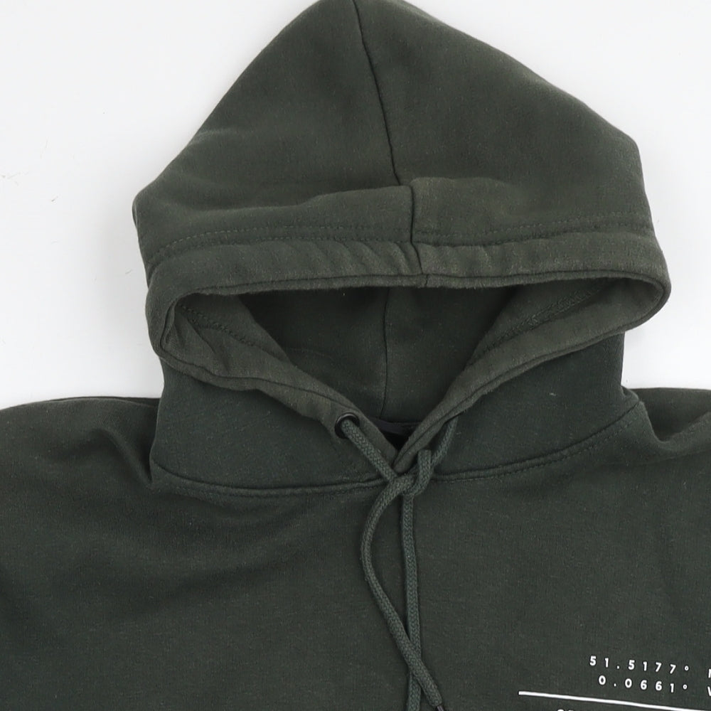 Criminal Damage Mens Green Cotton Pullover Hoodie Size XS - Logo