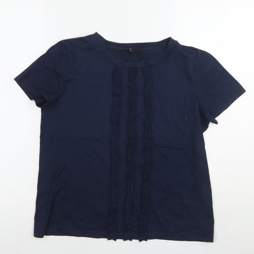 Banana Republic Womens Blue Cotton Basic T-Shirt Size S Round Neck