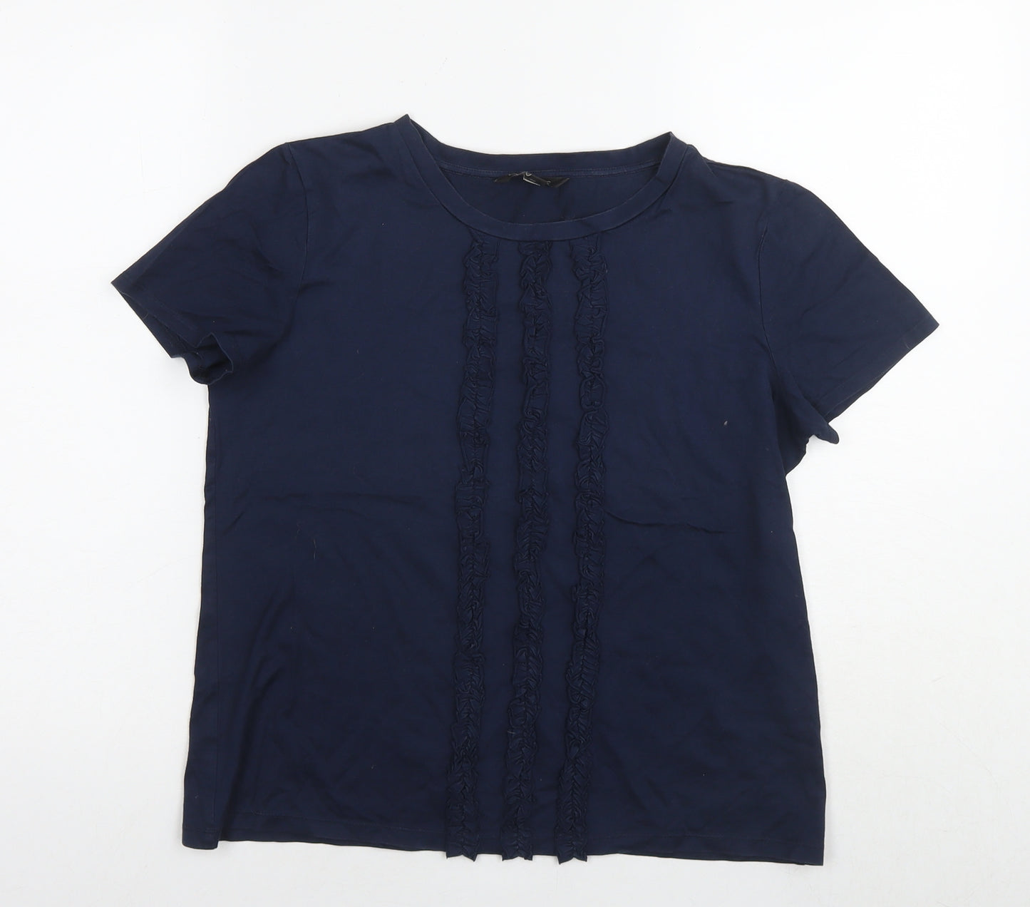 Banana Republic Womens Blue Cotton Basic T-Shirt Size S Round Neck