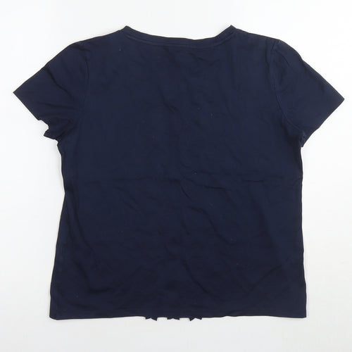 Banana Republic Womens Blue Cotton Basic T-Shirt Size S Round Neck