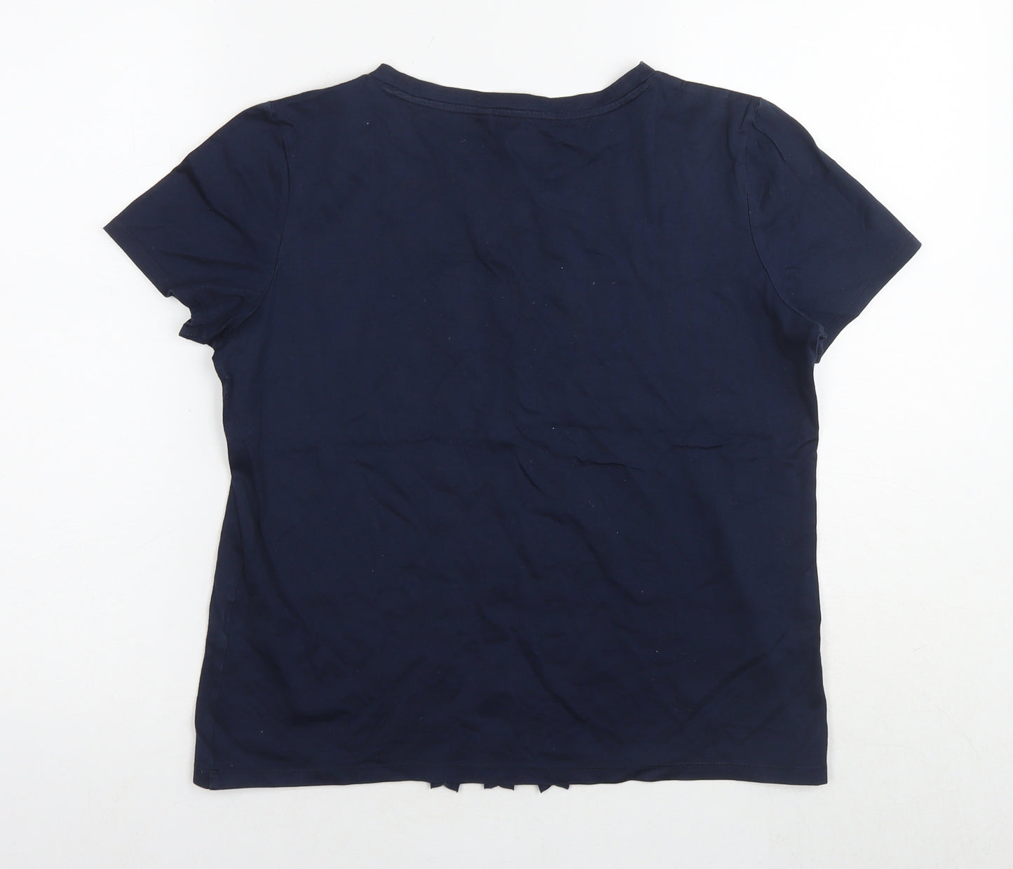 Banana Republic Womens Blue Cotton Basic T-Shirt Size S Round Neck