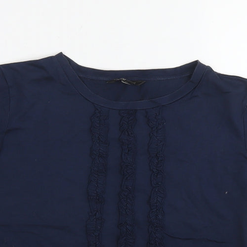 Banana Republic Womens Blue Cotton Basic T-Shirt Size S Round Neck