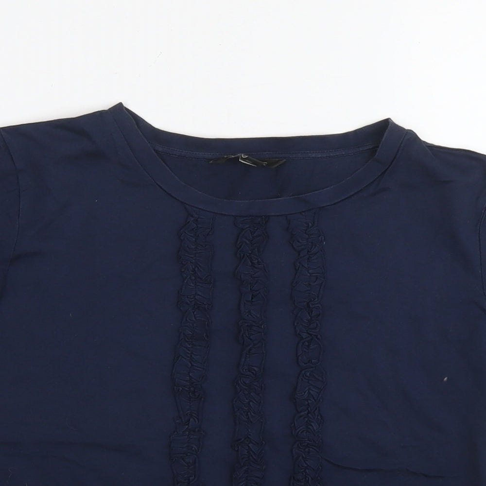 Banana Republic Womens Blue Cotton Basic T-Shirt Size S Round Neck