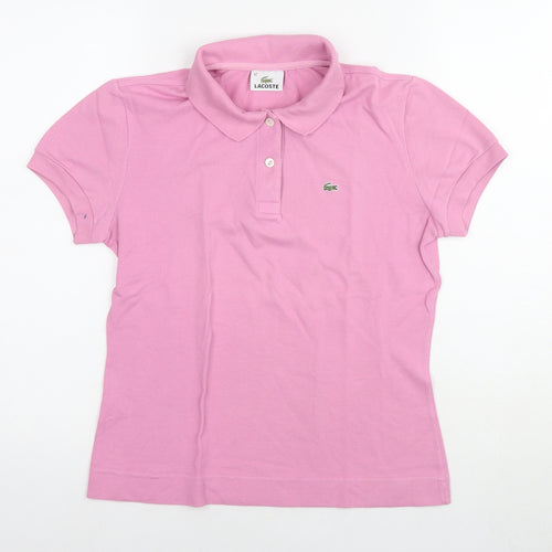 Lacoste Womens Pink Cotton Basic Polo Size 14 Collared