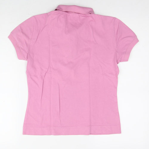 Lacoste Womens Pink Cotton Basic Polo Size 14 Collared