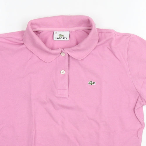 Lacoste Womens Pink Cotton Basic Polo Size 14 Collared