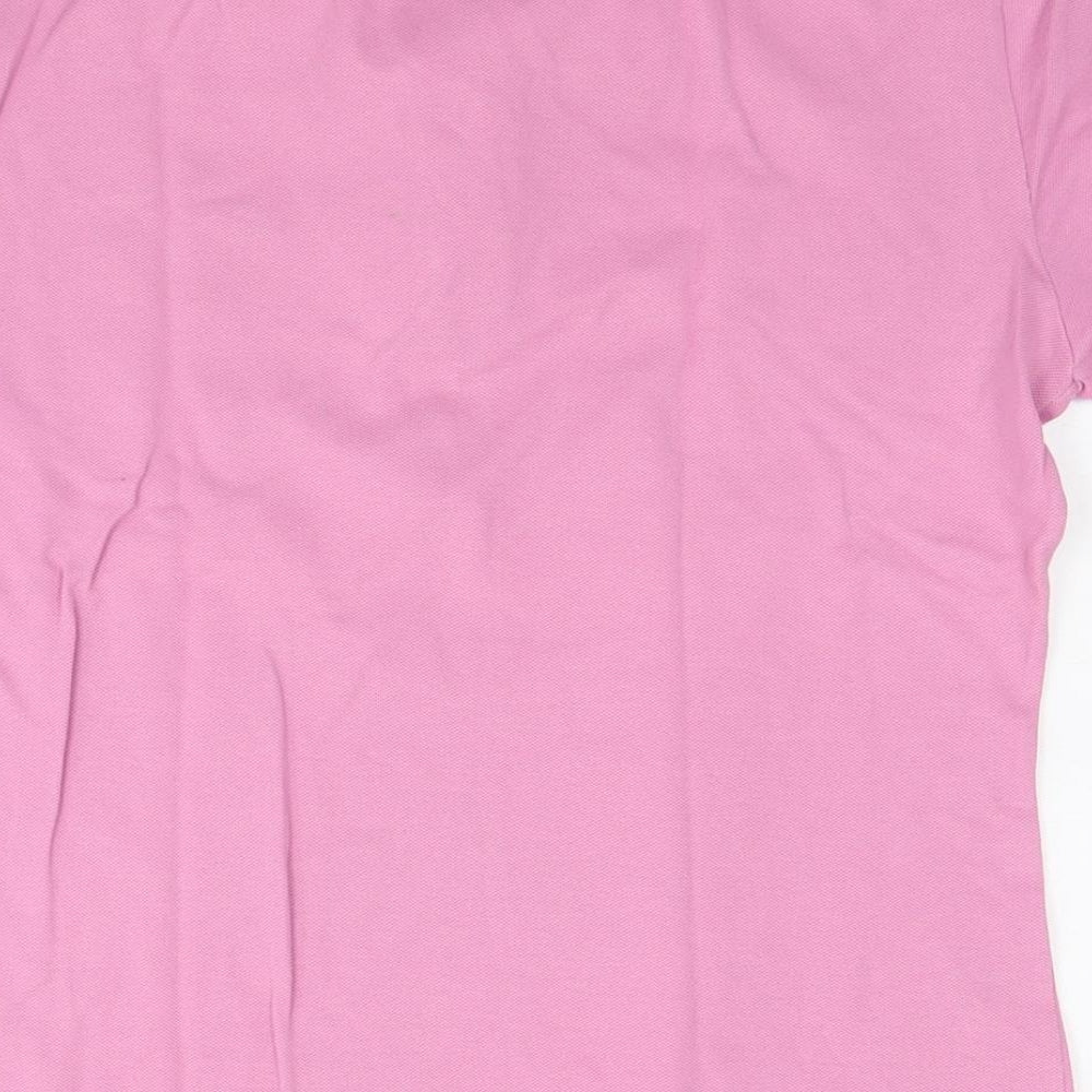 Lacoste Womens Pink Cotton Basic Polo Size 14 Collared