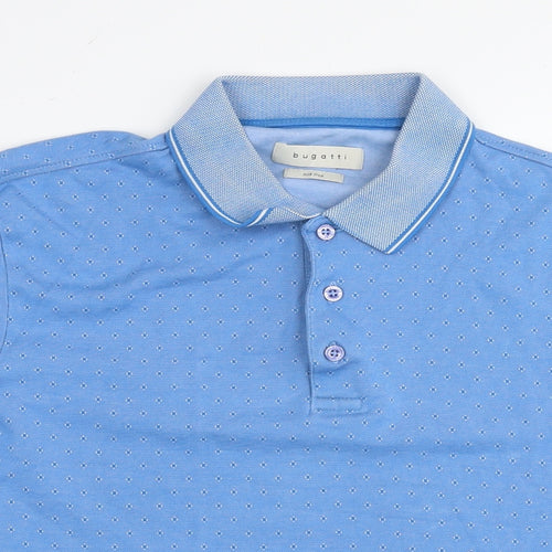 Bugatti Mens Blue Polyester Polo Size M Collared Pullover