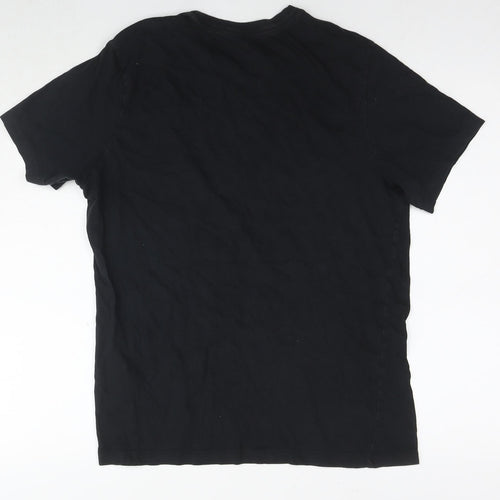 Nike Mens Black Cotton T-Shirt Size M Round Neck