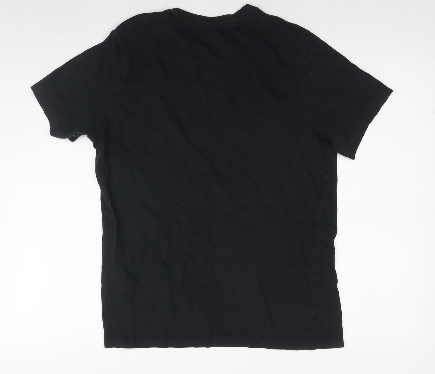 Nike Mens Black Cotton T-Shirt Size M Round Neck