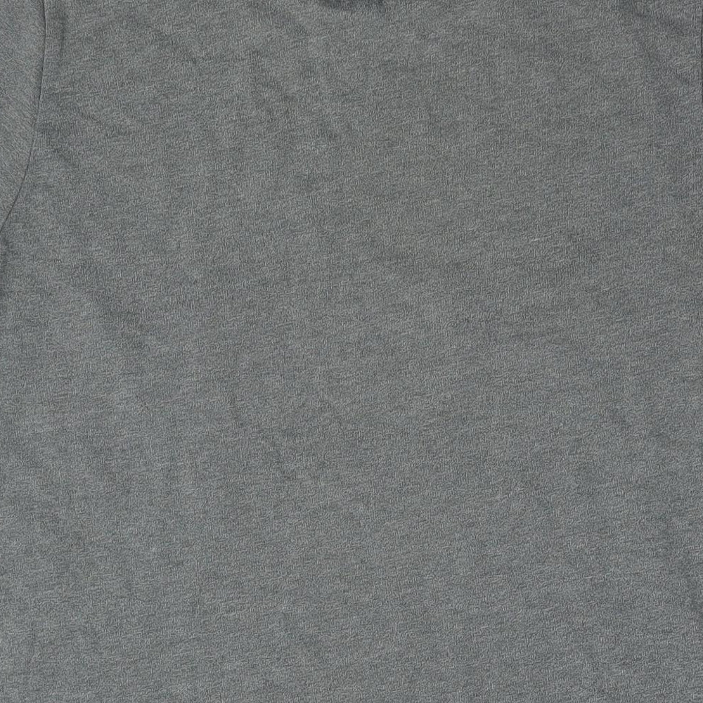 Superdry Mens Grey Cotton T-Shirt Size L Round Neck - Logo