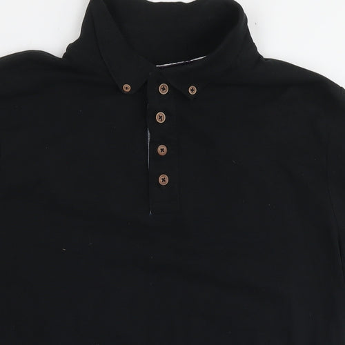 Xact Mens Black Cotton Polo Size M Collared Pullover