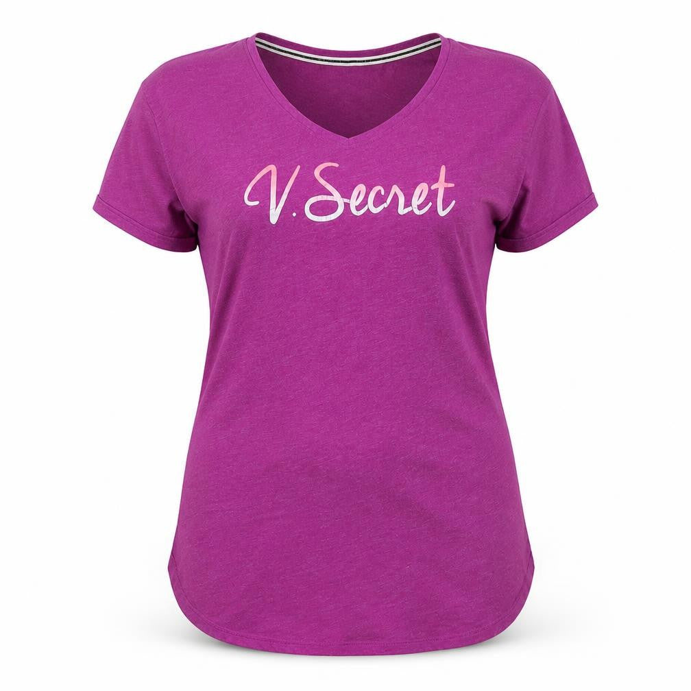 Victoria's Secret Womens Purple Cotton Tunic T-Shirt Size M Round Neck
