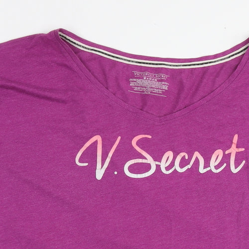 Victoria's Secret Womens Purple Cotton Tunic T-Shirt Size M Round Neck