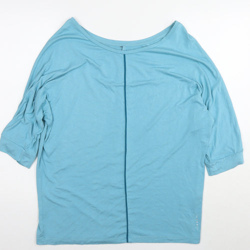 Asquith Womens Blue Viscose Basic T-Shirt Size XL Round Neck