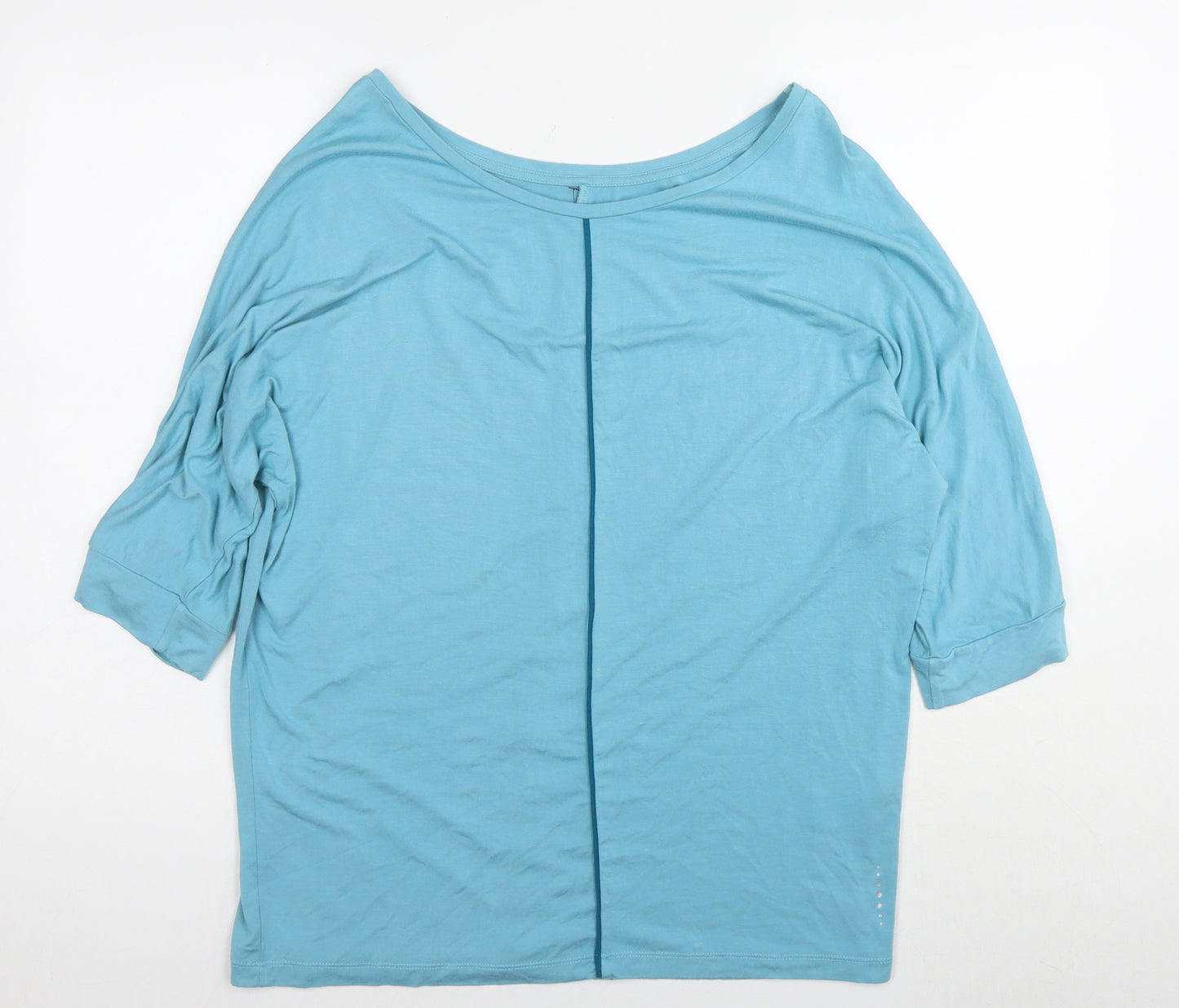 Asquith Womens Blue Viscose Basic T-Shirt Size XL Round Neck