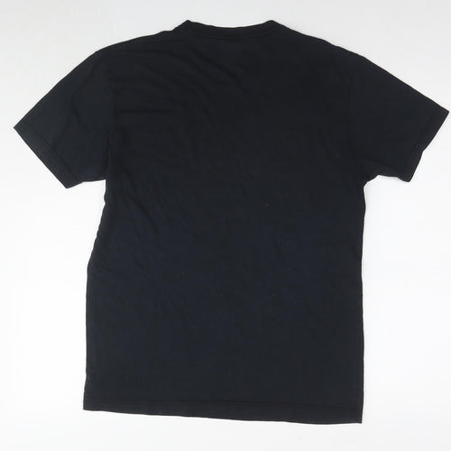 Caffeine & Kilos Mens Black Cotton T-Shirt Size M Round Neck - Logo