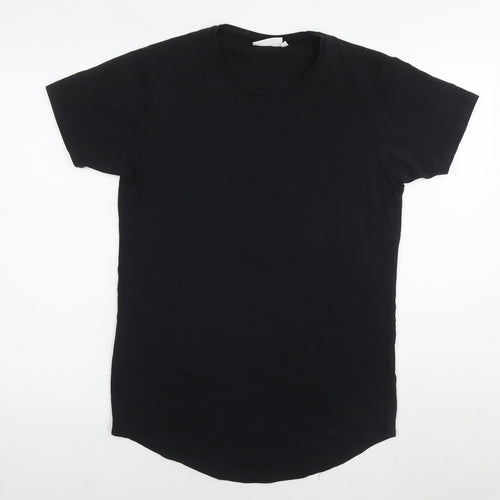 Avid&Co Mens Black Cotton T-Shirt Size S Round Neck