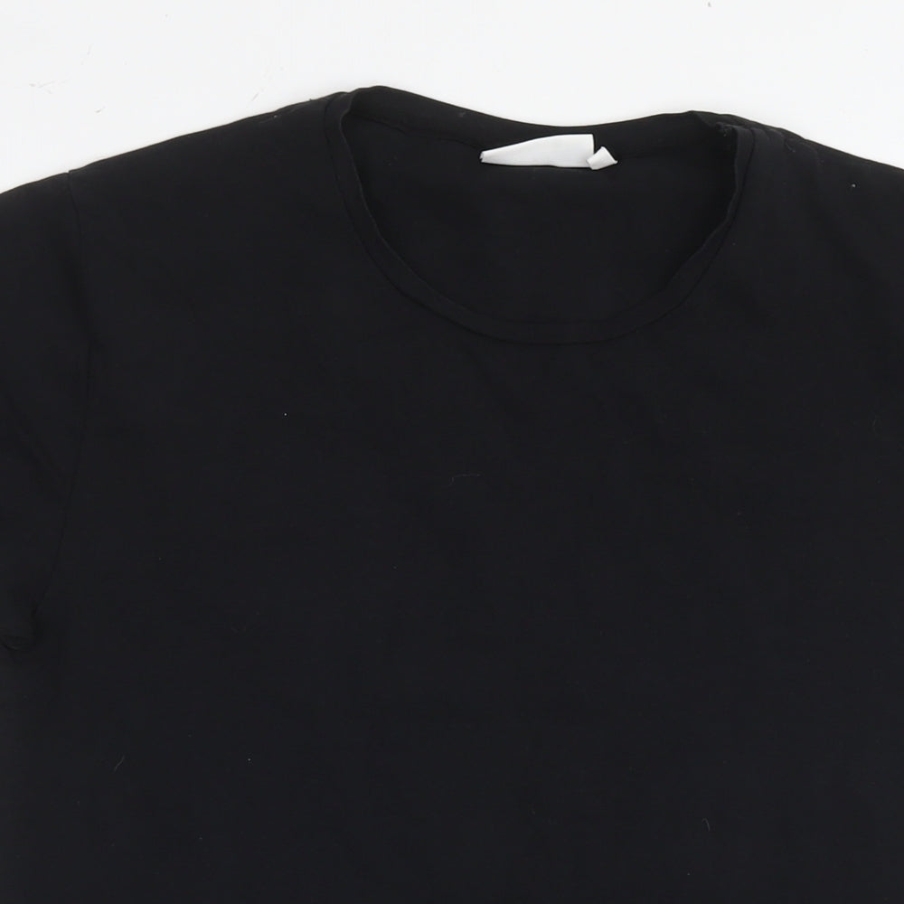 Avid&Co Mens Black Cotton T-Shirt Size S Round Neck