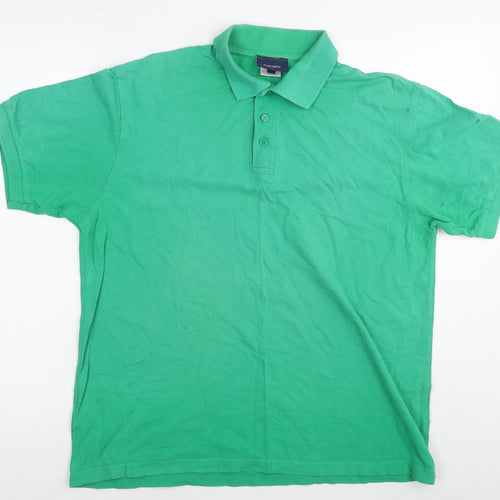 Haworth Mens Green Cotton Polo Size L Collared Pullover