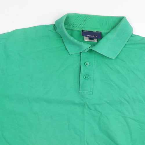 Haworth Mens Green Cotton Polo Size L Collared Pullover