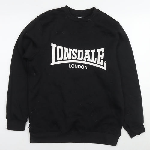 Lonsdale Mens Black Polyester Pullover Sweatshirt Size M - Logo