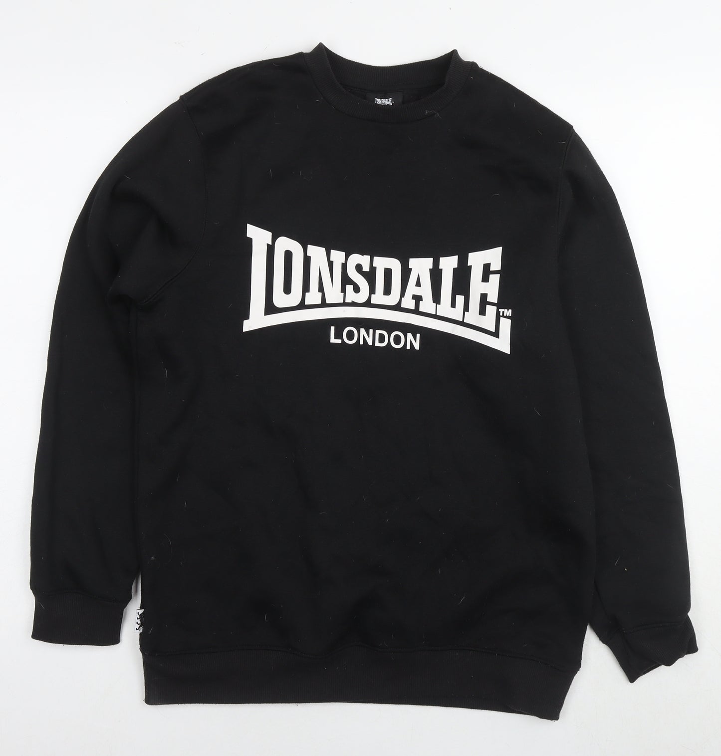 Lonsdale Mens Black Polyester Pullover Sweatshirt Size M - Logo