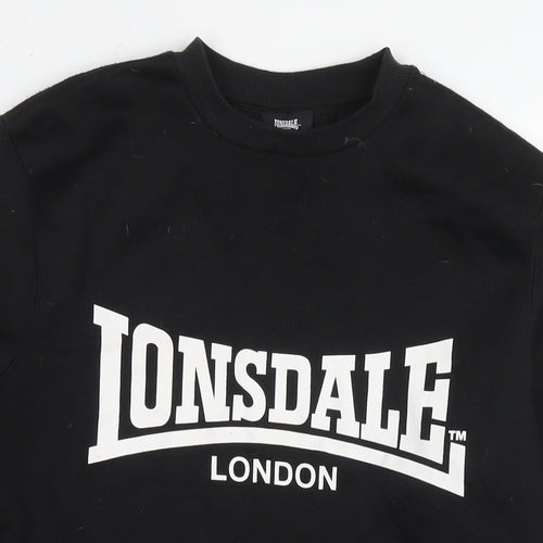 Lonsdale Mens Black Polyester Pullover Sweatshirt Size M - Logo